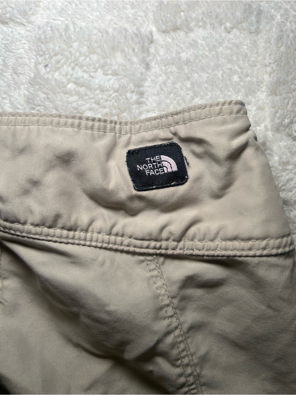 North Face Womens Khaki Cargo Capris with Drawstring Waist 8 Hiking Outdoor Camp - Picture 7 of 9